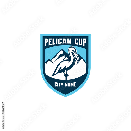 Modern Pelican Sport Emblem Logo For Golf Tournament