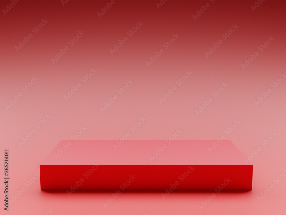 Abstract red background with concept geometric figure and blank space