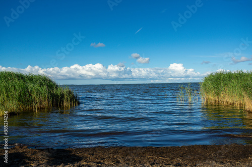 Badestelle am Bodden  bei sch  nen Wetter