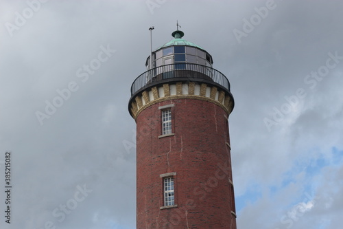 Lighthouse in Cuxhaven, called Lighthouse Hamburg, near Alte Liebe viewing platform. North Germany, Europe.