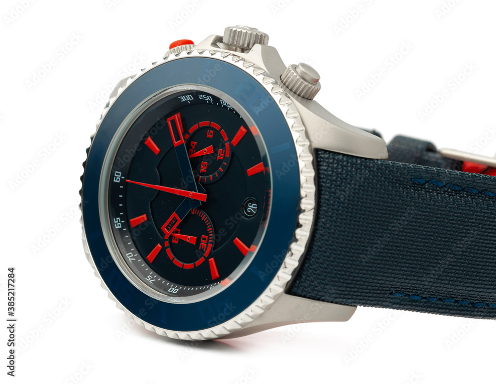 Mechanical watch isolated on white background, close up Mechanical watch isolated on white background, close up