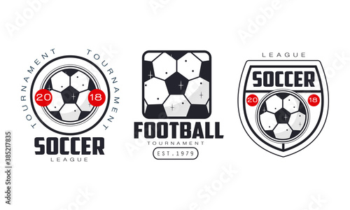 Football and Soccer Badges or Labels Vector Set