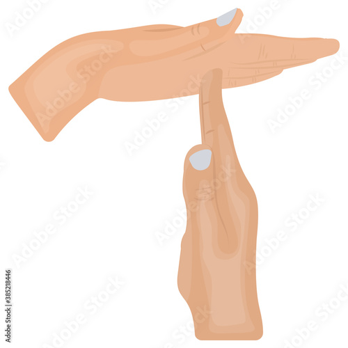 
basketball referee hands doing a technical foul hand signal viewed from front 
