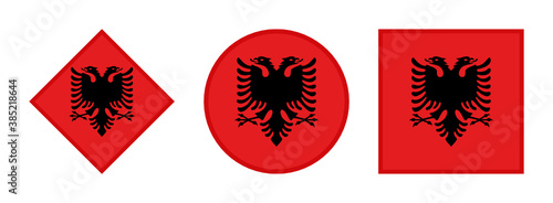 albania flag icon set. isolated on white background