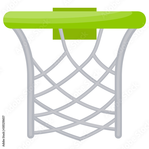 
A basketball rim and net basketball hoop vector icon isolated on a white background
