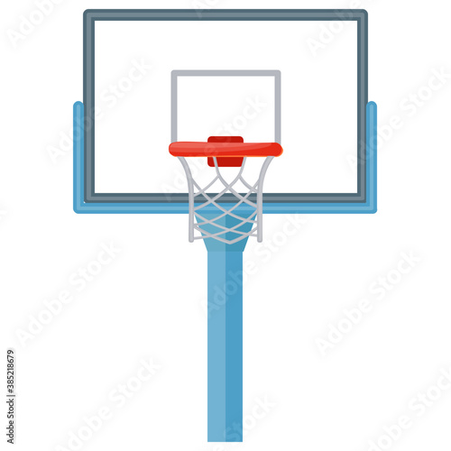 
A basketball rim and net basketball hoop vector icon isolated on a white background
