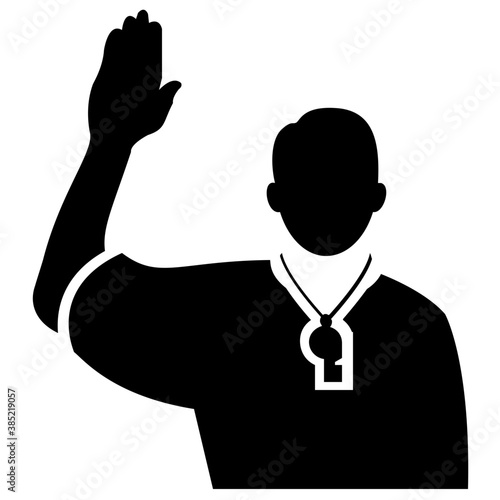 
Human avatar having whistle symbolizing umpire icon
