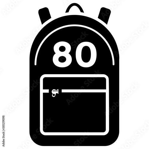 
A backpack having number printed on it denoting as sports bag
