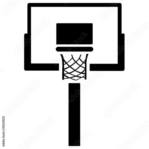 
A basketball rim and net basketball hoop vector icon isolated on a white background
