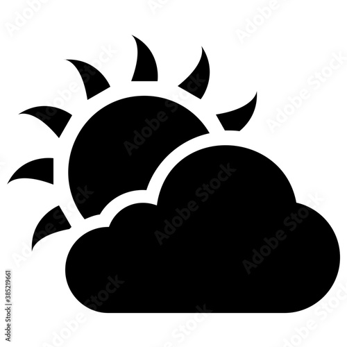 
Sun and cloud pleasant weather symbol
