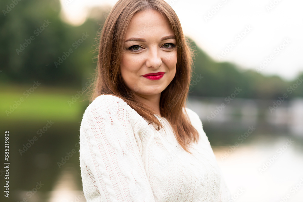 Portrait girl on nature background in the light of the day. Portrait girl on nature background in the light of the day.