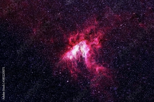 Fototapeta Naklejka Na Ścianę i Meble -  Red galaxy with stars and nebulae. Elements of this image furnished by NASA were.