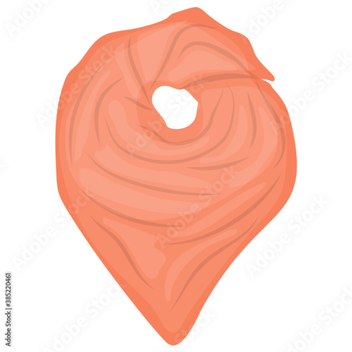 
A colorful sheer scarf with knot for accessory wear 
