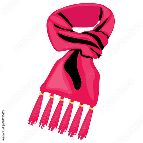 
A colorful sheer scarf with knot for accessory wear 

