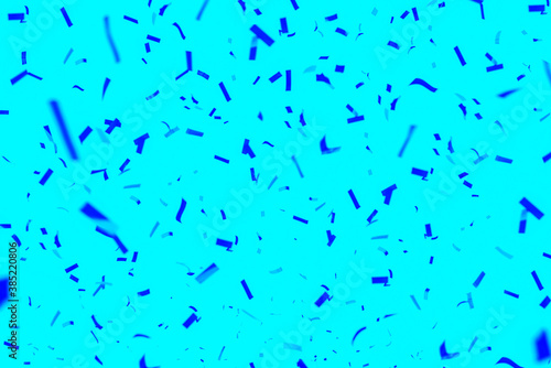 Confetti on a bright turquoise background. Holiday background template