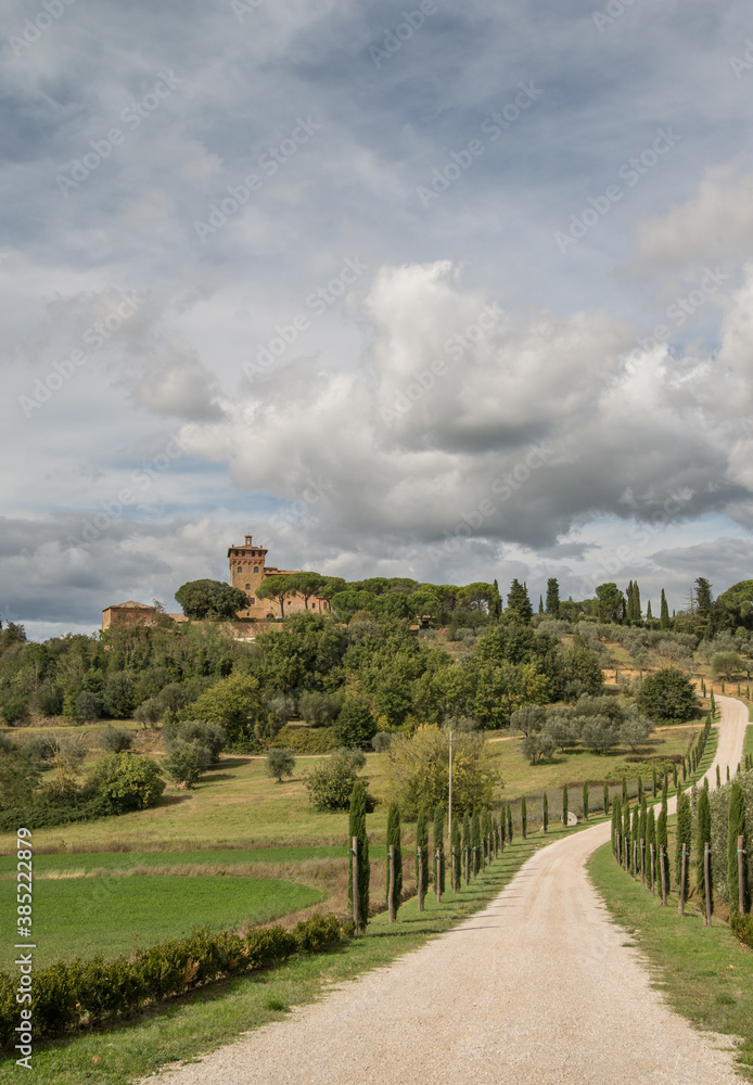 Scenic landscape of Tuscany in Italy