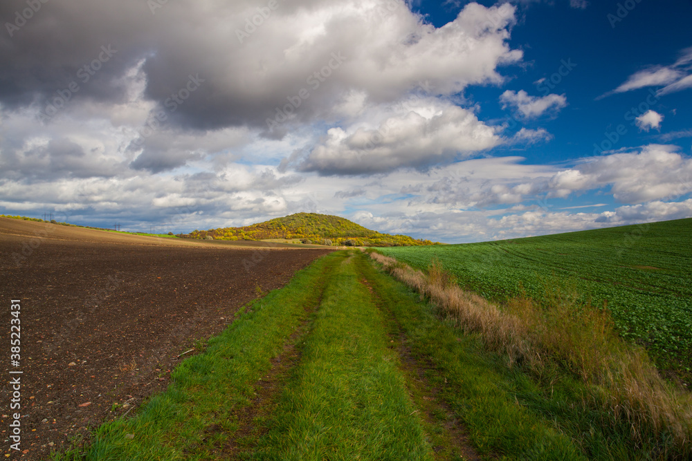 On the empty road in Central Bohemian Uplands