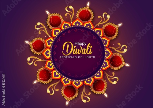 pattern, round, circle, top view, 3d, abstract, background, beautiful, blank, border, card, colorful, creative, decor, decoration, decorative, deepavali, deepawali, design, diwali, diya, element, fest