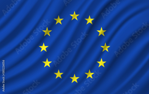 Europian Union Flag Vector Closeup Illustration 