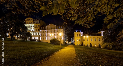 Marianske Lazne (Marienbad) - night photo of spa architecture - Czech Republic - Europe