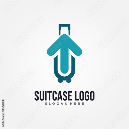 Abstract business suitcase vector logo template. Luggage logo concept.