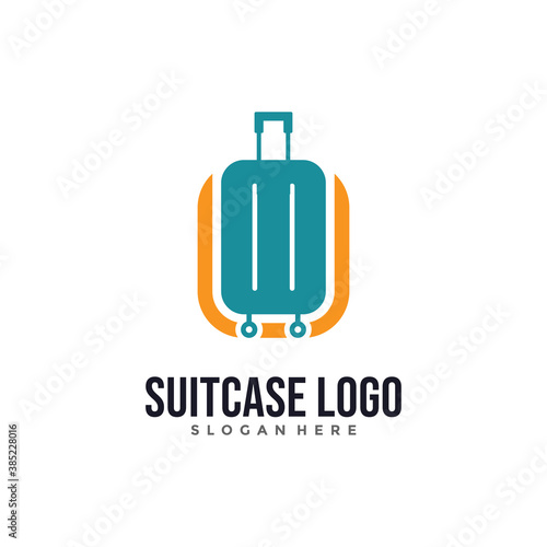 Abstract business suitcase vector logo template. Luggage logo. Bag logo concept.
