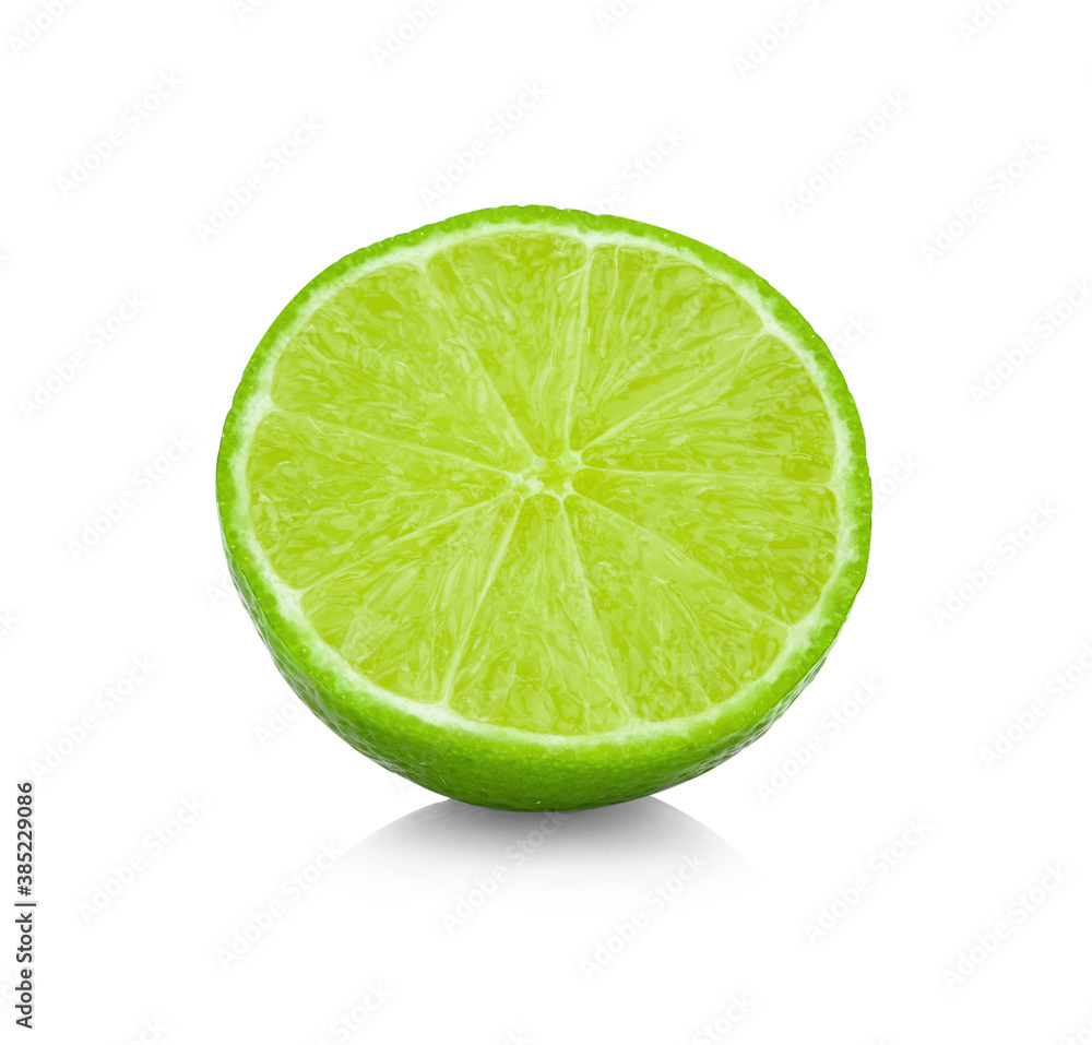 Juicy Slice of Lime Isolated on White Background. Juicy Slice of Lime Isolated on White Background.