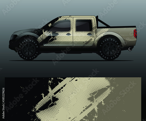 Truck decal graphic wrap vector, abstract background