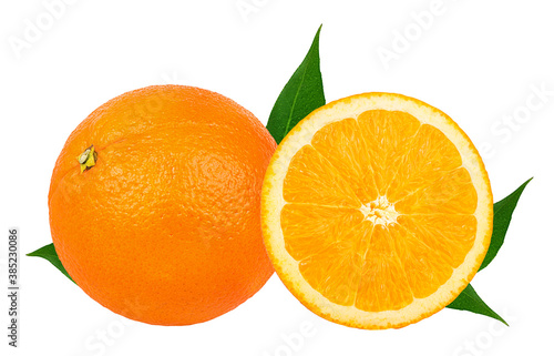Juicy orange isolated on white background with clipping path