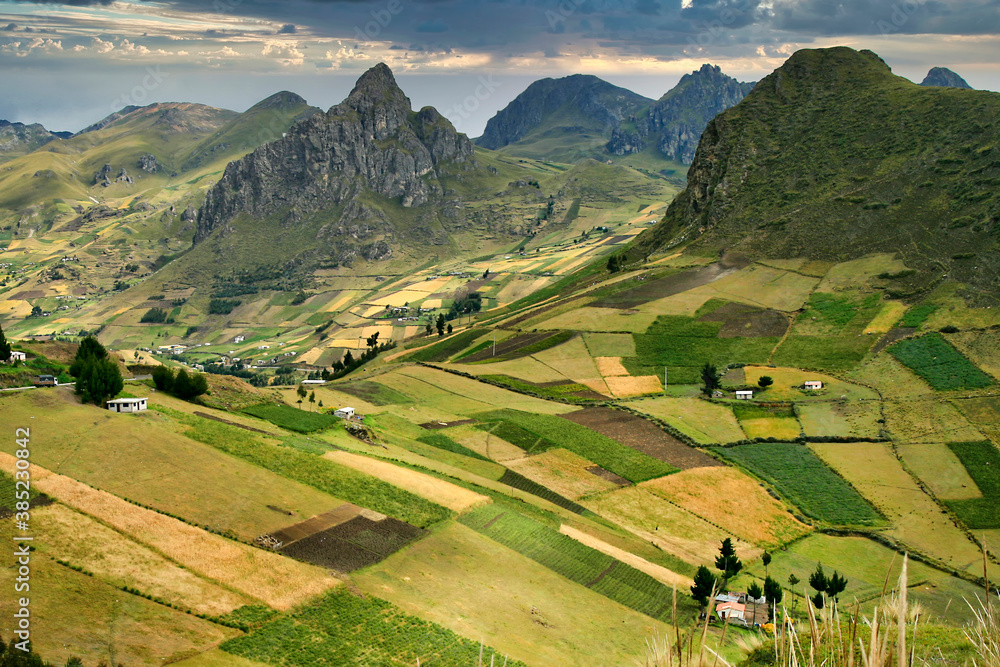 Hills and Valleys Landscape, Ecuadorian Andes, Ecuador, America