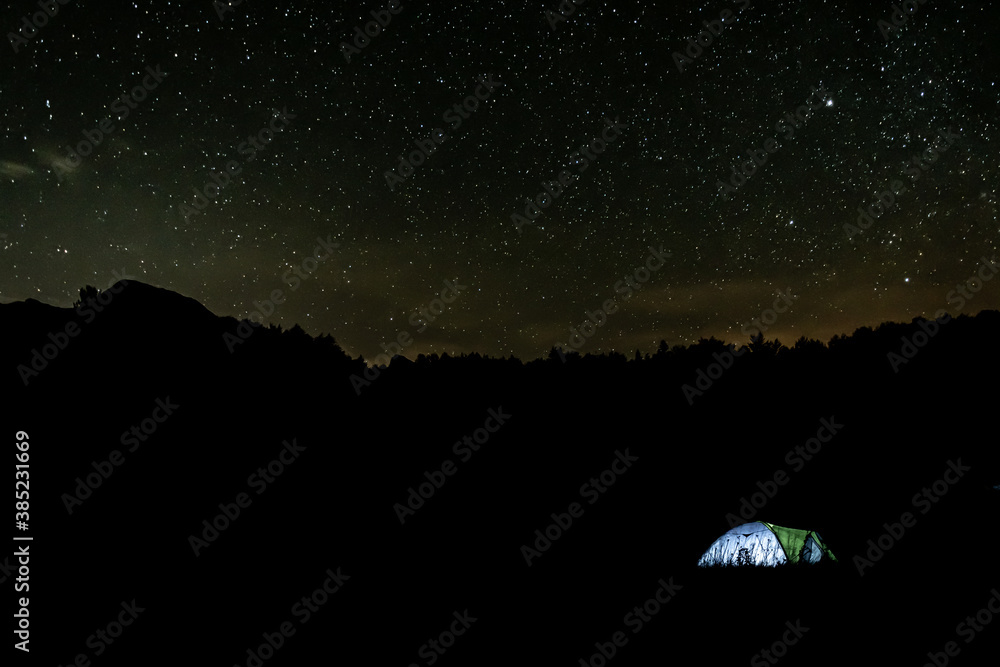 Camping under the stars on Mt. Treskavica near Sarajevo, Bosnia and Herzegovina
