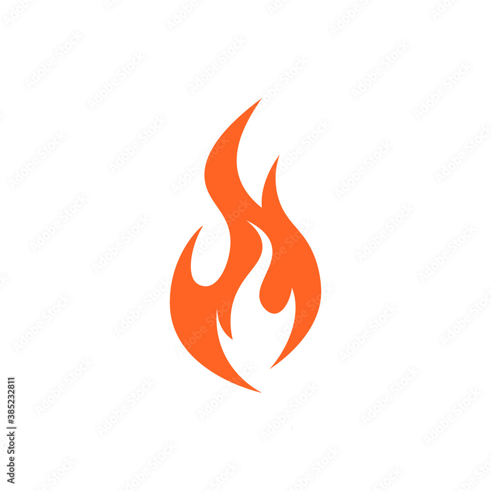 Simple vector flame icon in flat style Simple vector flame icon in flat style