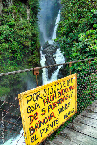 PailÃ³n del Diablo Waterfall, RÃ­o Verde Waterfall, Tungurahua Province, Ecuadorian Andes, Ecuador, America photo