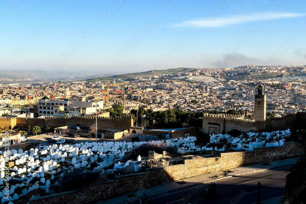Obraz View of Medina in fes morocco, photo as background