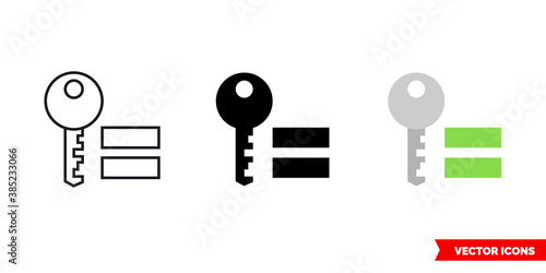 Access icon of 3 types color, black and white, outline. Isolated vector sign symbol.