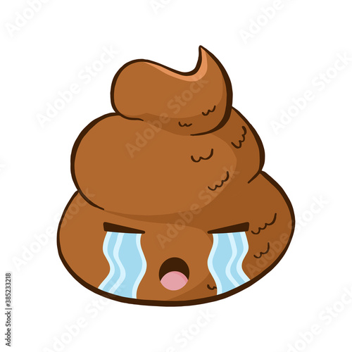 Vector crying poop emoji.