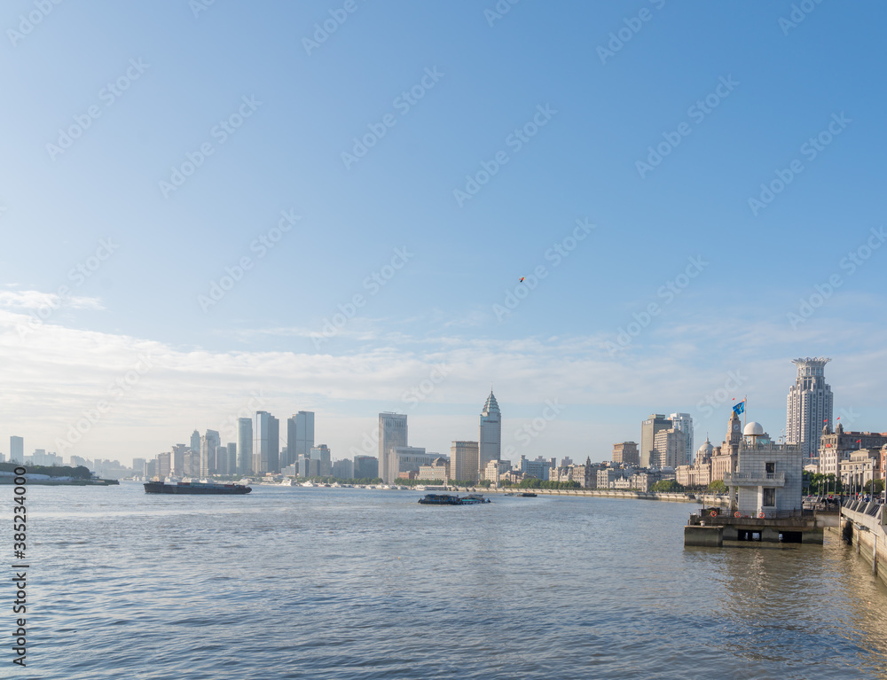 Fototapeta premium ShangHai city skyline at sunrise