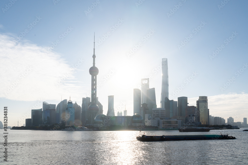 Fototapeta premium ShangHai city skyline at sunrise