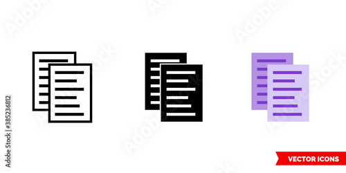 Terms and conditions icon of 3 types color, black and white, outline. Isolated vector sign symbol.