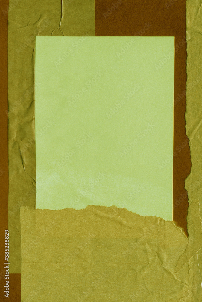 Colorful torn paper collage close-up. Texture made from various paper ...
