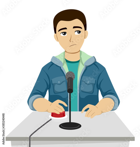 Teen Guy Think Quiz Bee Ill...