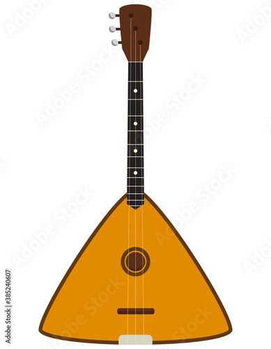 Balalaika isolated on white background. Musical instrument in cartoon style.