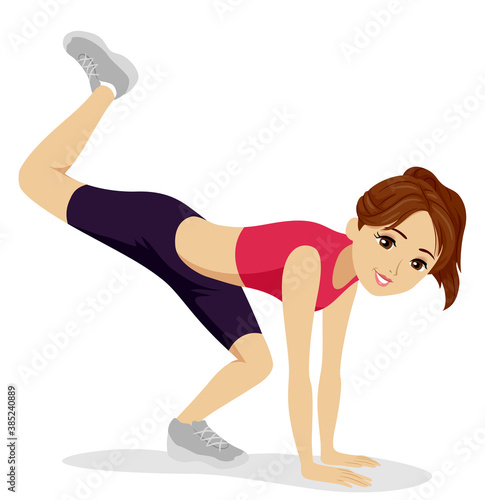 Teen Girl Animal Exercise Scorpion Illustration
