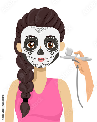 Teen Sugar Skull Makeup Air...