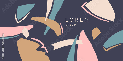 A composition with abstract elements in a popular style. Background for your design. Poster for a blog and website.