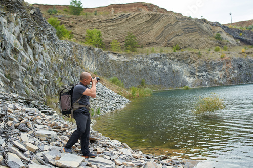 Photographer shooting landscapes