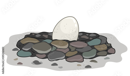 Egg Stone Nest Illustration