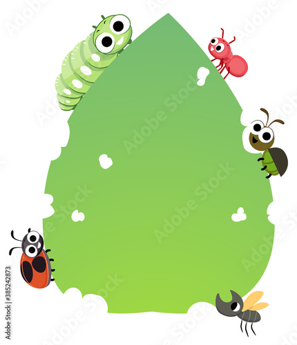 Bugs Leaf Board Illustration