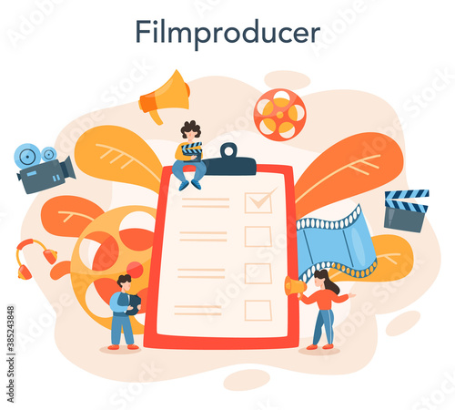 Producer concept illustration. Film and tv production. Idea