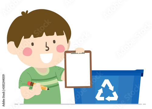 Kid Boy Recycle Bin List Il...